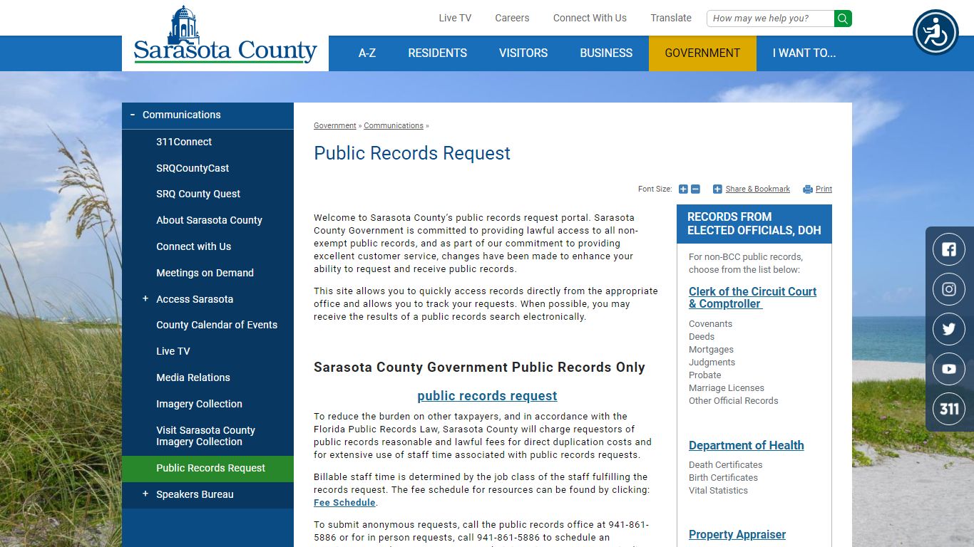 Public Records Request | Sarasota County, FL