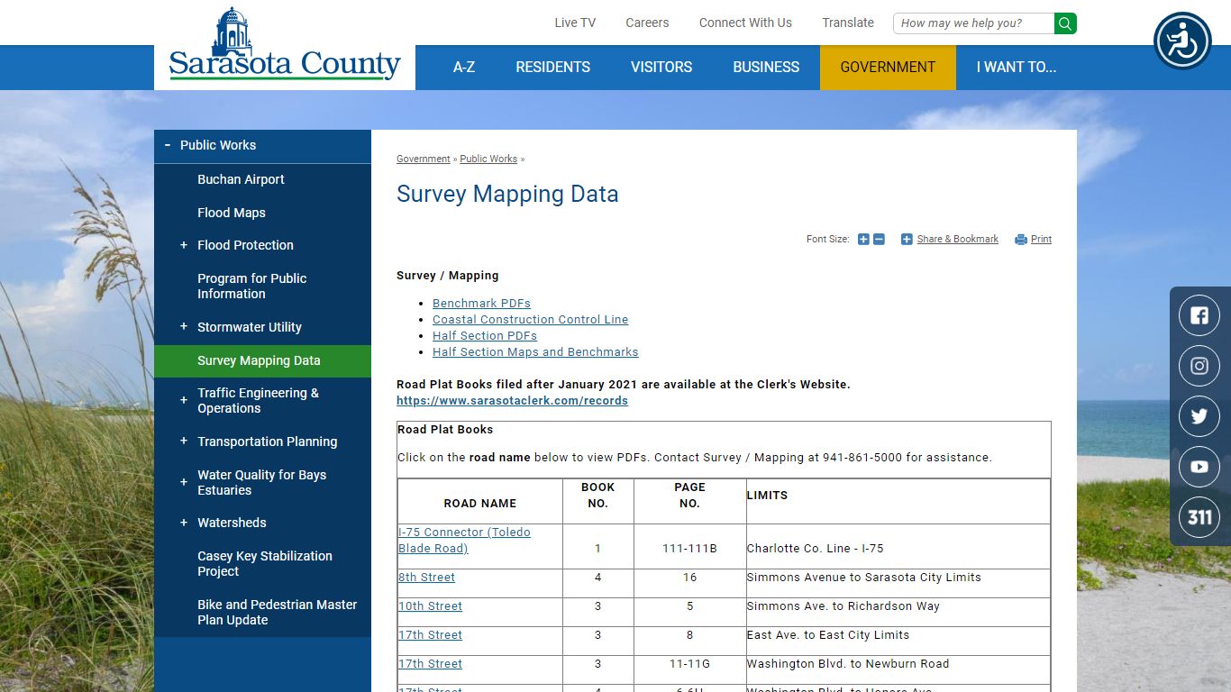 Survey Mapping Data | Sarasota County, FL